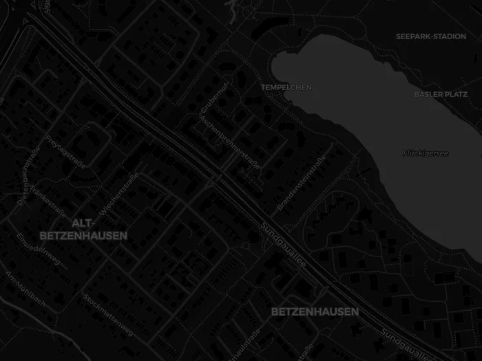 Kartenausschnitt von Freiburg Betzenhausen mit der Sundgauallee 88